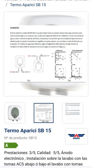 Termo Eléctrico Aparici SB15