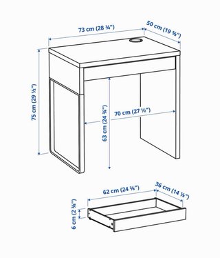 Escritorio Blanco Ikea con Cajón