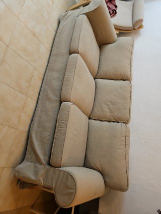 Sofá beige 3 plazas tela