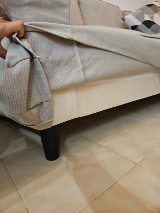 Sofá beige 3 plazas tela