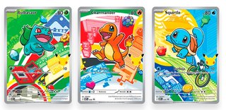Pack 3 Cartas Pokémon: Bulbasaur, Charmander, Squi