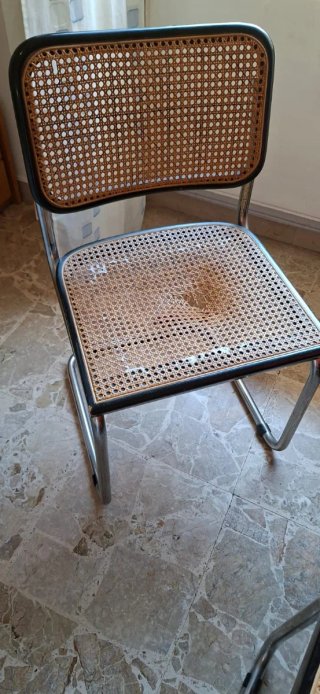 Mesa redonda cristal y 4 sillas vintage