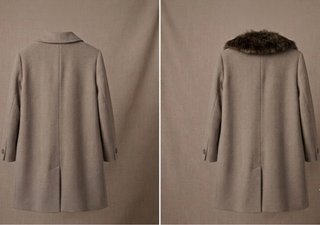 Abrigo Drape Coti con Cuello de Pelo Removible