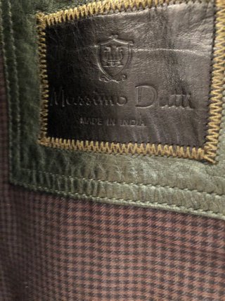 Chaqueta de piel Massimo Dutti verde