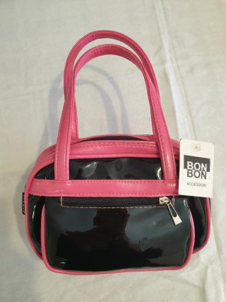Borsa a mano Bon Bon nera e rosa