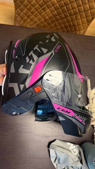 Casco Moto CGM C-MAX Negro y Rosa