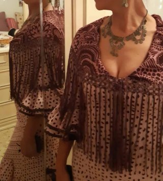 Traje Flamenca Rosa Perforado