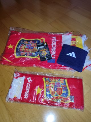 2 Bufanda España fútbol y muñequera adidas nuevo