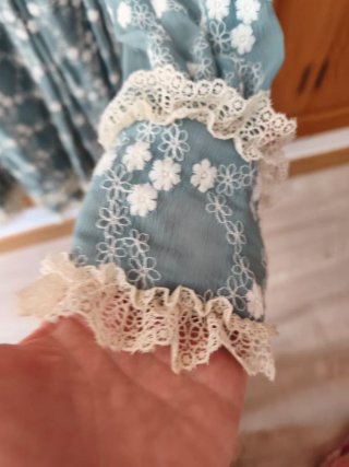 Vestido Holy Preppy floral encaje azul S