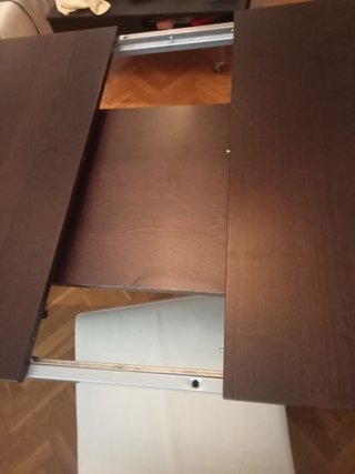 Mesa de comedor extensible madera y metal