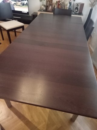 Mesa de comedor extensible madera y metal