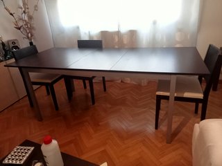 Mesa de comedor extensible madera y metal