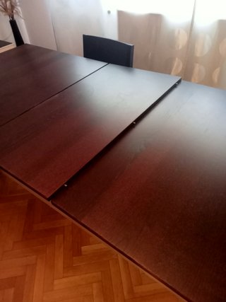 Mesa de comedor extensible madera y metal