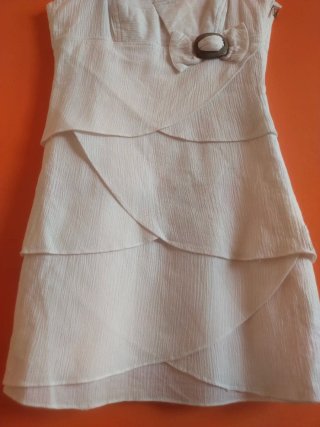 Vestido Mini Texturizado Blanco Algodón 100% Ibiza