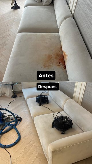 Limpieza en seco de muebles tapizados a domicilio.