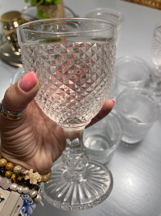 6 copas de cristal y 4 vasos a juego Usadas 1 vez