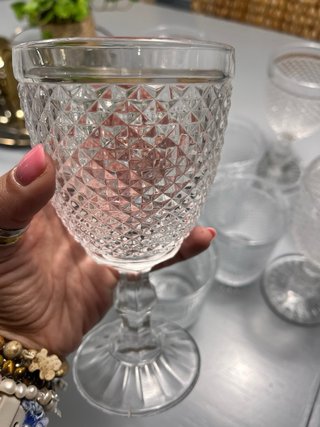 6 copas de cristal y 4 vasos a juego Usadas 1 vez