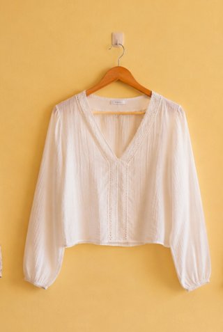 Blusa blanca manga larga
