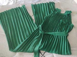 Mono verde verano plisado talla única