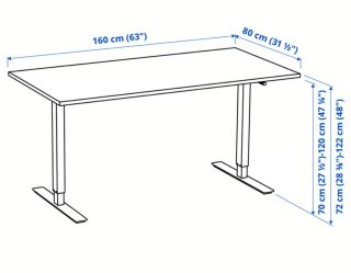 Mesa Escritorio elevable ikea 160x80 + Reposapiés