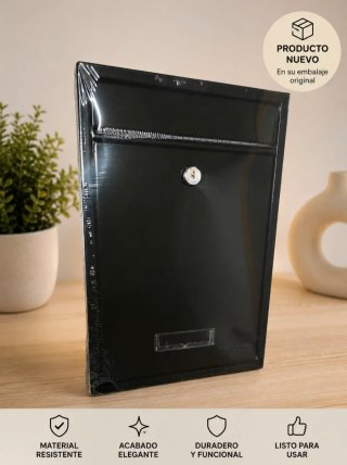 Buzón Negro Metálico Resistente