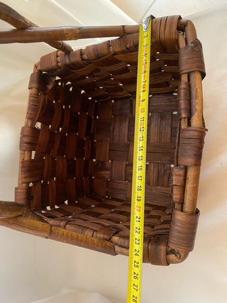 Antico Cestino Artigianale Legno Primi '900