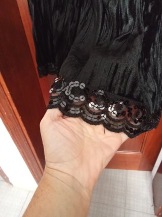 Falda larga terciopelo negro