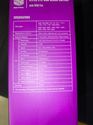 Cooler Master Hyper 212 (Ventilador dañado)