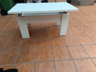 Mesa centro elevable moderna blanca