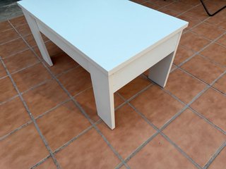 Mesa centro elevable moderna blanca