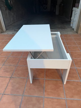 Mesa centro elevable moderna blanca