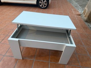 Mesa centro elevable moderna blanca