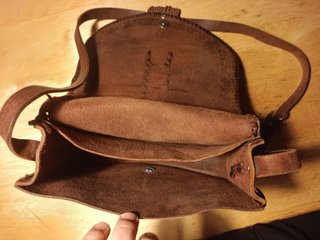 Bolso Cuero Artesanal Repujado Marrón