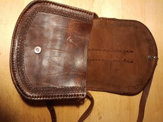 Bolso Cuero Artesanal Repujado Marrón