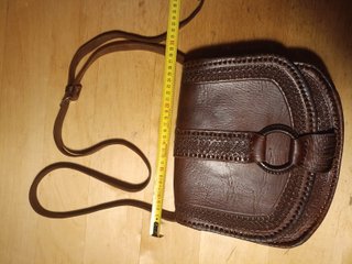 Bolso Cuero Artesanal Repujado Marrón