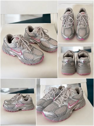 Zapatillas Nike plateadas y rosas