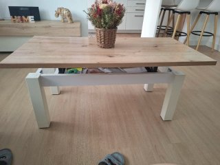 Mueble TV + Mesa Centro Madera Blanca