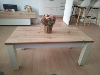 Mueble TV + Mesa Centro Madera Blanca