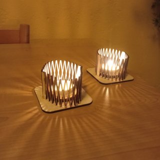 Porta candeline in legno