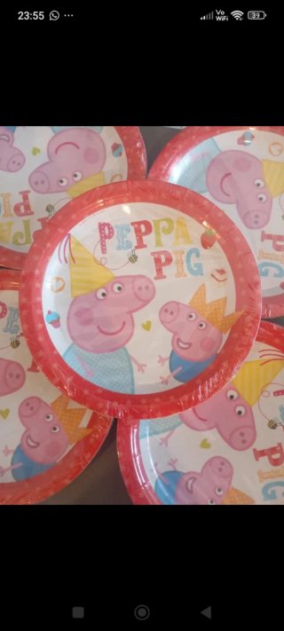 8 Piatti Peppa Pig Festa Compleanno