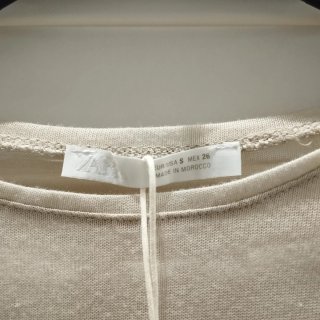 Camiseta Zara punto fino m/ larga T.XS