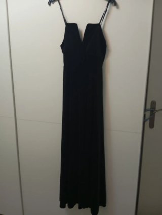 Vestido azul con flecos