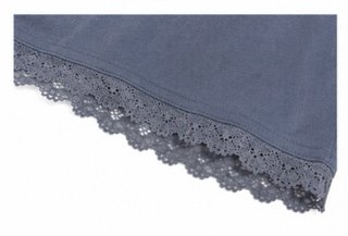 Top Hollister azul grisáceo manga corta encaje S