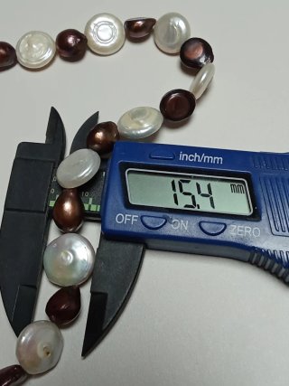 Collar Perlas Barrocas Moneda Chocolate