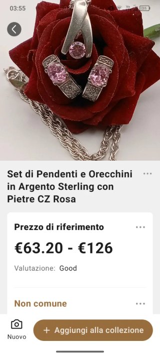Set parure orecchini collana argento 925 topazio?