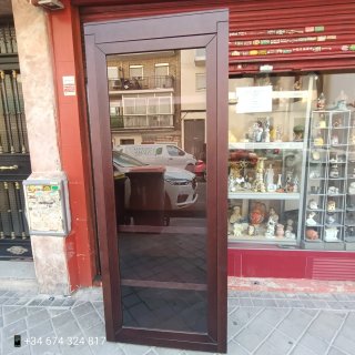 Vitrina Estantería Madera y Cristal