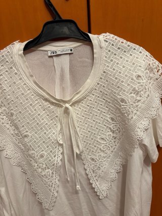 Camiseta Zara Blanca Encaje