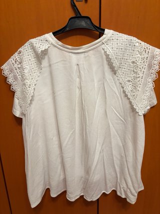 Camiseta Zara Blanca Encaje