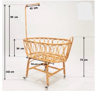Minicuna bambú con dosel