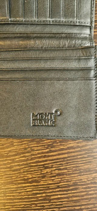 cartera billetera de piel negra Mont blanc